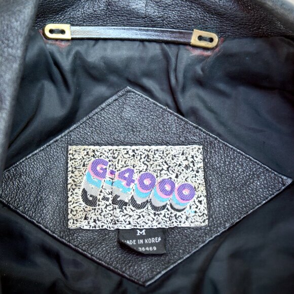 Vintage G-4000 Black Leather Studded Motorcycle Jacket Size M - Picture 15 of 16